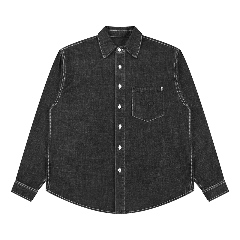 Unisex Vintage Wash Denim Shirt by ODMPOD