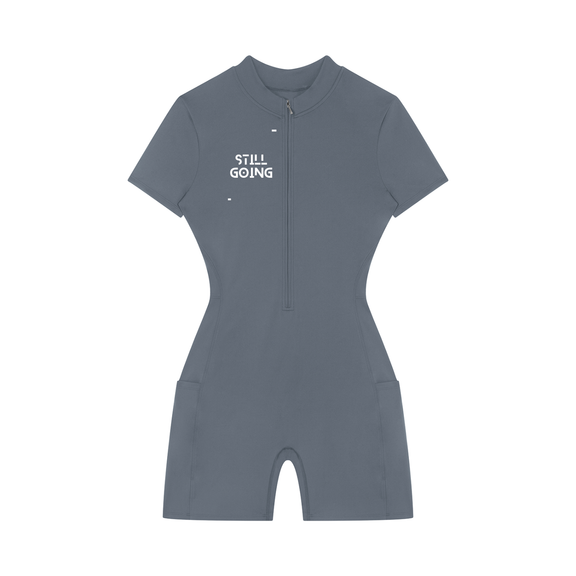 Women's Quarter-Zip Short Sleeve Romper by ODMPOD