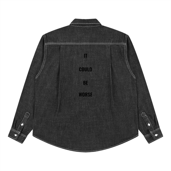 Unisex Vintage Wash Denim Shirt by ODMPOD