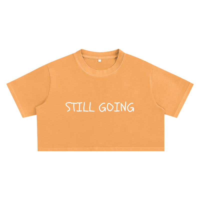 "WORDS HAVE POWER" Snow Washed Crop Top