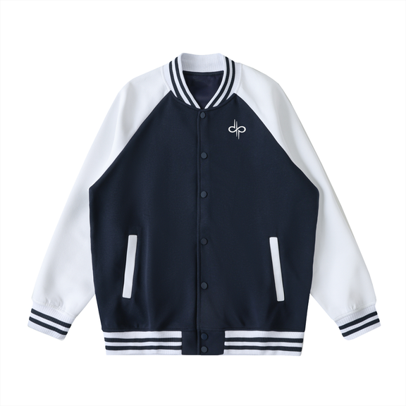 Two Tone Raglan Sleeve Varsity Jacket by ODMPOD