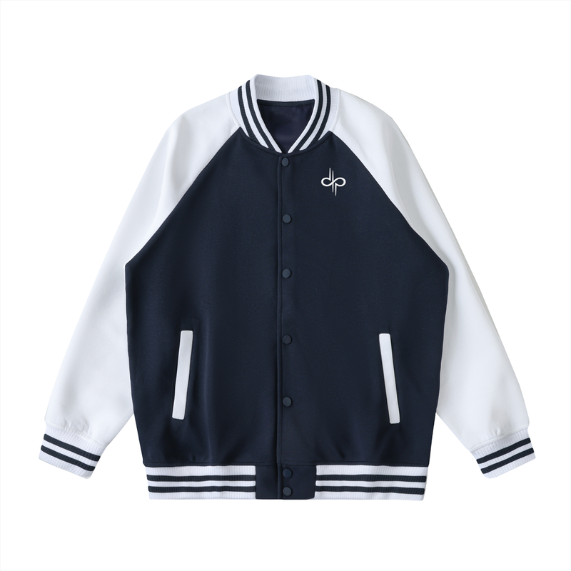Two Tone Raglan Sleeve Varsity Jacket by ODMPOD
