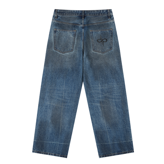 Vintage Wash Baggy Denim Jeans by ODMPOD