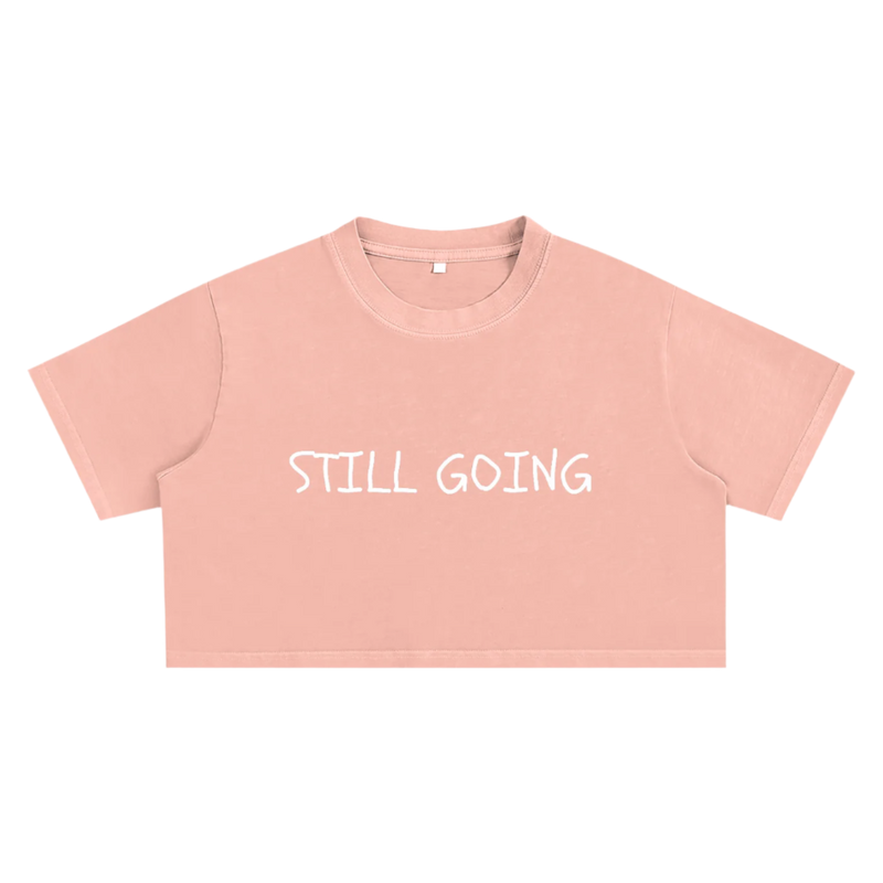 "WORDS HAVE POWER" Snow Washed Crop Top