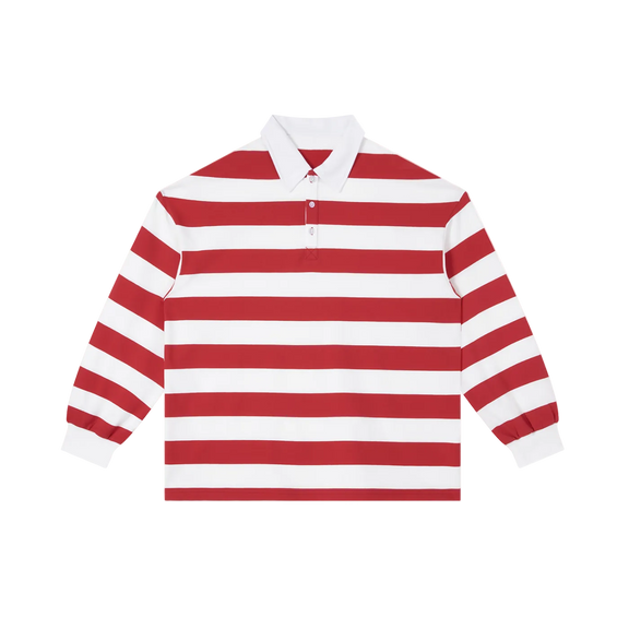 Color Block Stripe Polo Shirt by ODMPOD