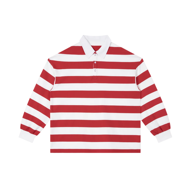 Color Block Stripe Polo Shirt by ODMPOD