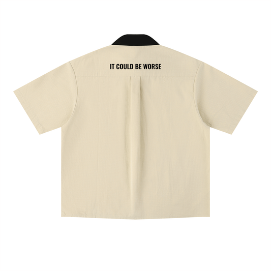 Color Block Short Sleeve Shirt by ODMPOD