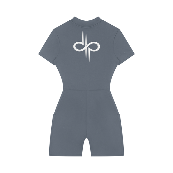 Women's Quarter-Zip Short Sleeve Romper by ODMPOD