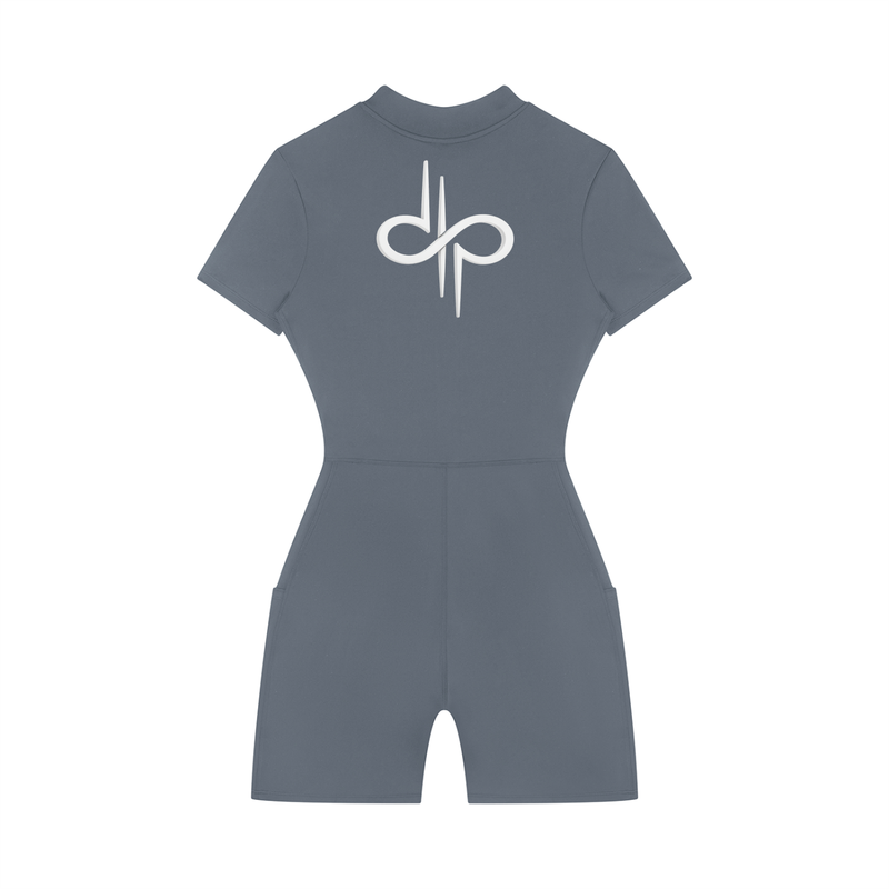 Women's Quarter-Zip Short Sleeve Romper by ODMPOD