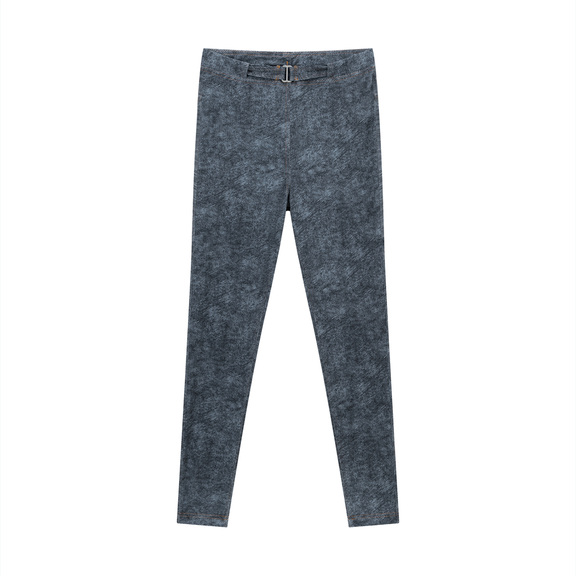 Women's Faux Denim Zip-Fly Leggings by ODMPOD