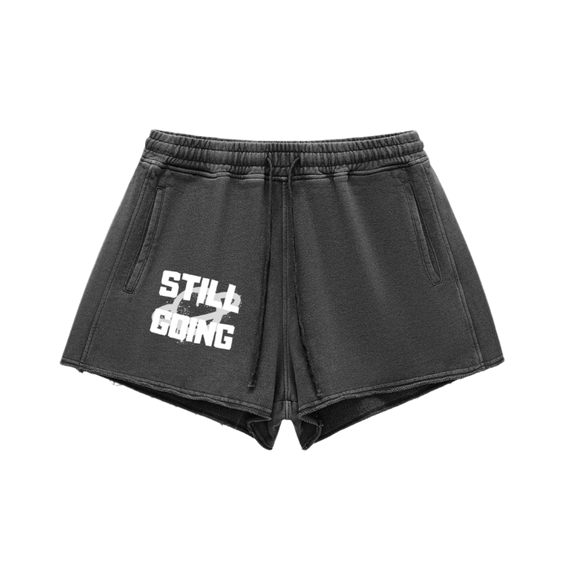 "LIMITED EDITION" Snow Washed Raw Edge Drawstring Shorts by ODMPOD