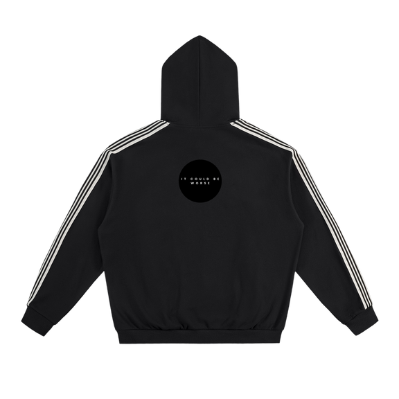Side Stripe Drop-Shoulder Hoodie by ODMPOD