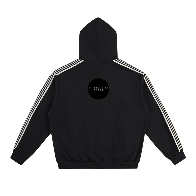 Side Stripe Drop-Shoulder Hoodie by ODMPOD