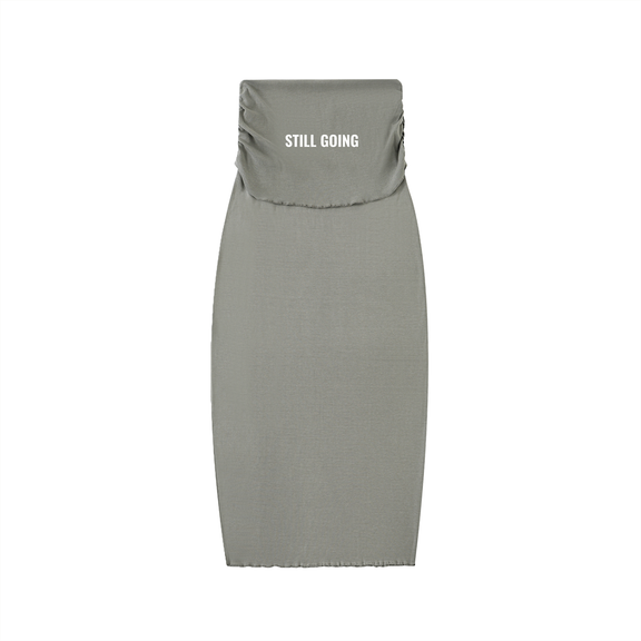 Dyed Washed Straight Hip-Hugging Slim Maxi Skirt by ODMPOD