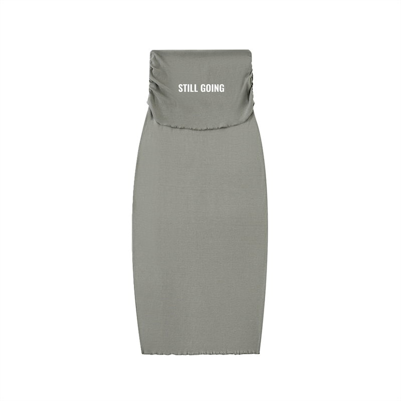 Dyed Washed Straight Hip-Hugging Slim Maxi Skirt by ODMPOD