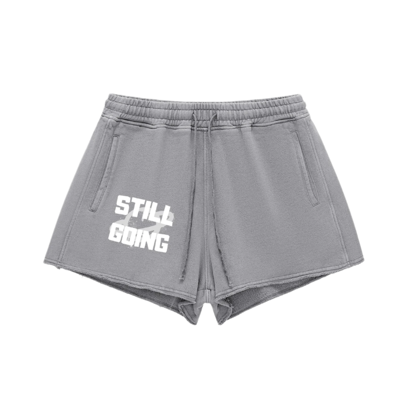 "LIMITED EDITION" Snow Washed Raw Edge Drawstring Shorts by ODMPOD