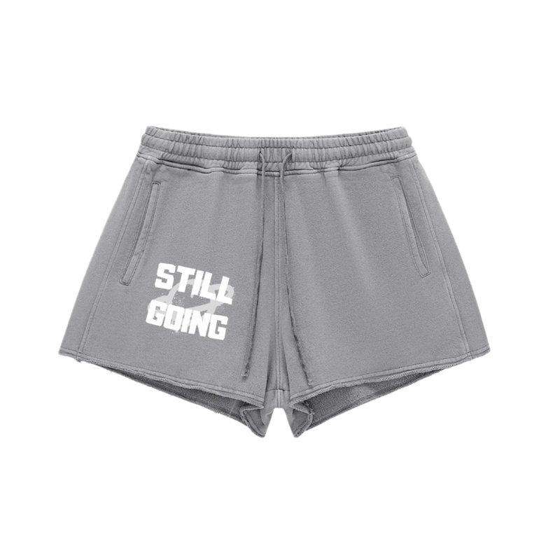 "LIMITED EDITION" Snow Washed Raw Edge Drawstring Shorts by ODMPOD