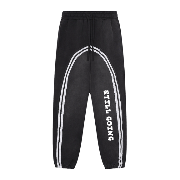 Sun Fade Contrast Tape Fleece Jogged Sweatpants by ODMPOD