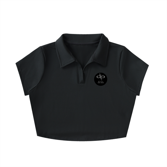V-Neck Lapel Crop Top by ODMPOD