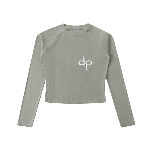 Dyed Washed Raglan Long Sleeve Slim T-Shirt by ODMPOD