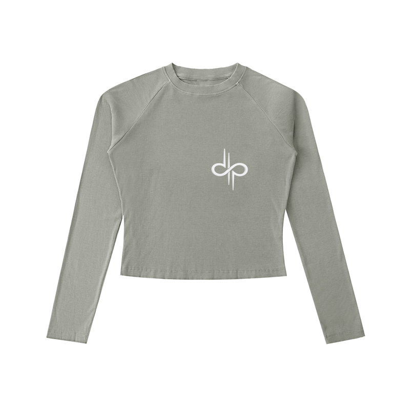 Dyed Washed Raglan Long Sleeve Slim T-Shirt by ODMPOD