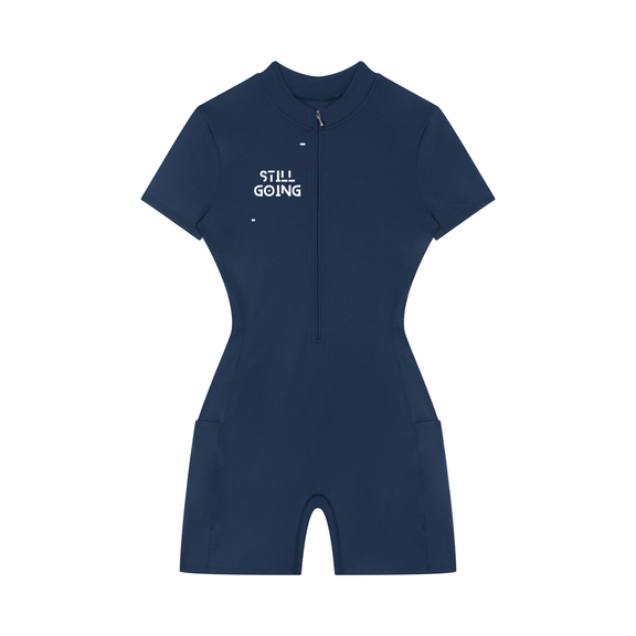 Women's Quarter-Zip Short Sleeve Romper by ODMPOD