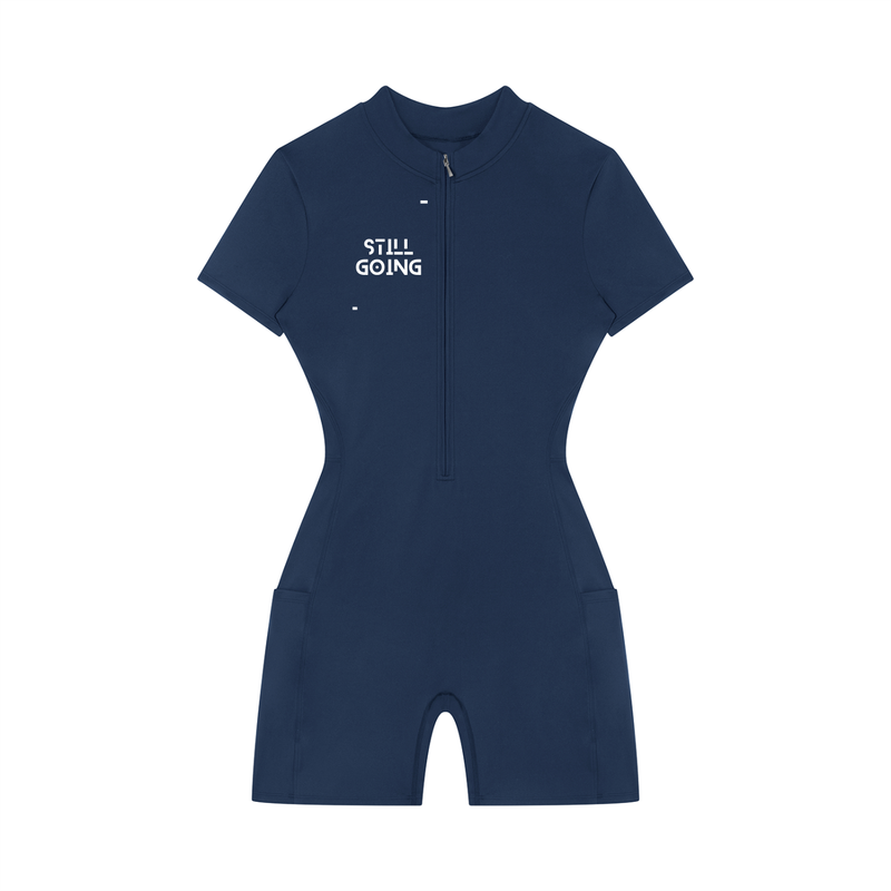Women's Quarter-Zip Short Sleeve Romper by ODMPOD
