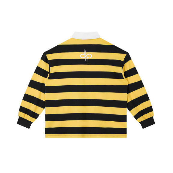 Color Block Stripe Polo Shirt by ODMPOD
