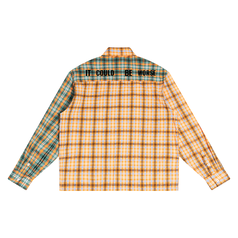 Unisex Oversized Plaid Color Block Shirt by ODMPOD