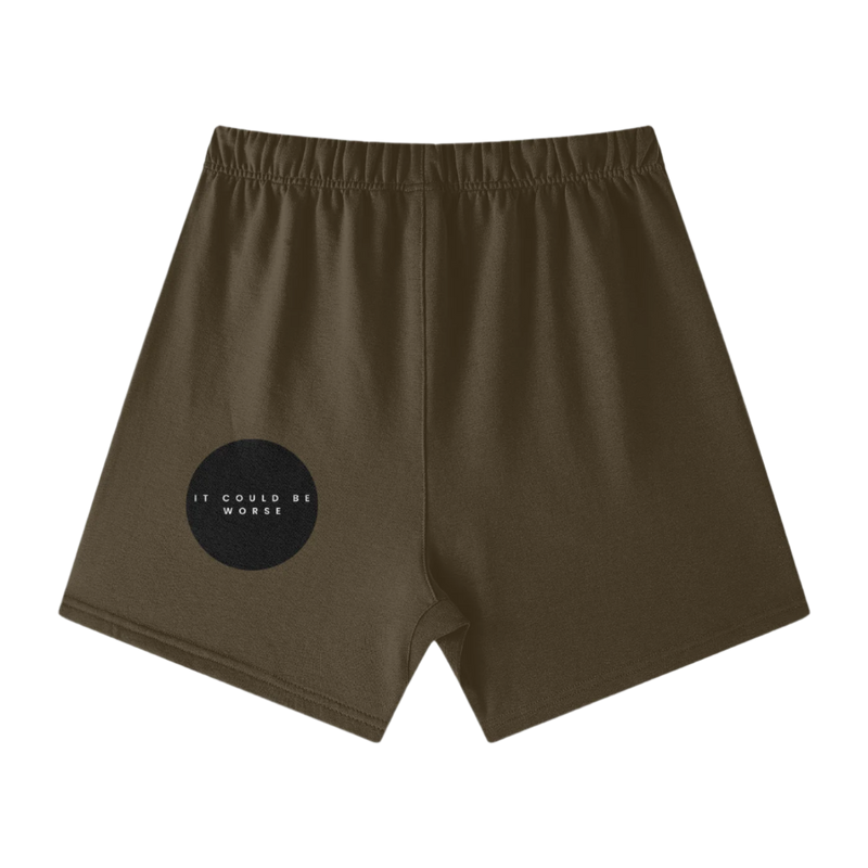 "WORDS HAVE POWER" Earth Tone Loose Fit FOG Shorts