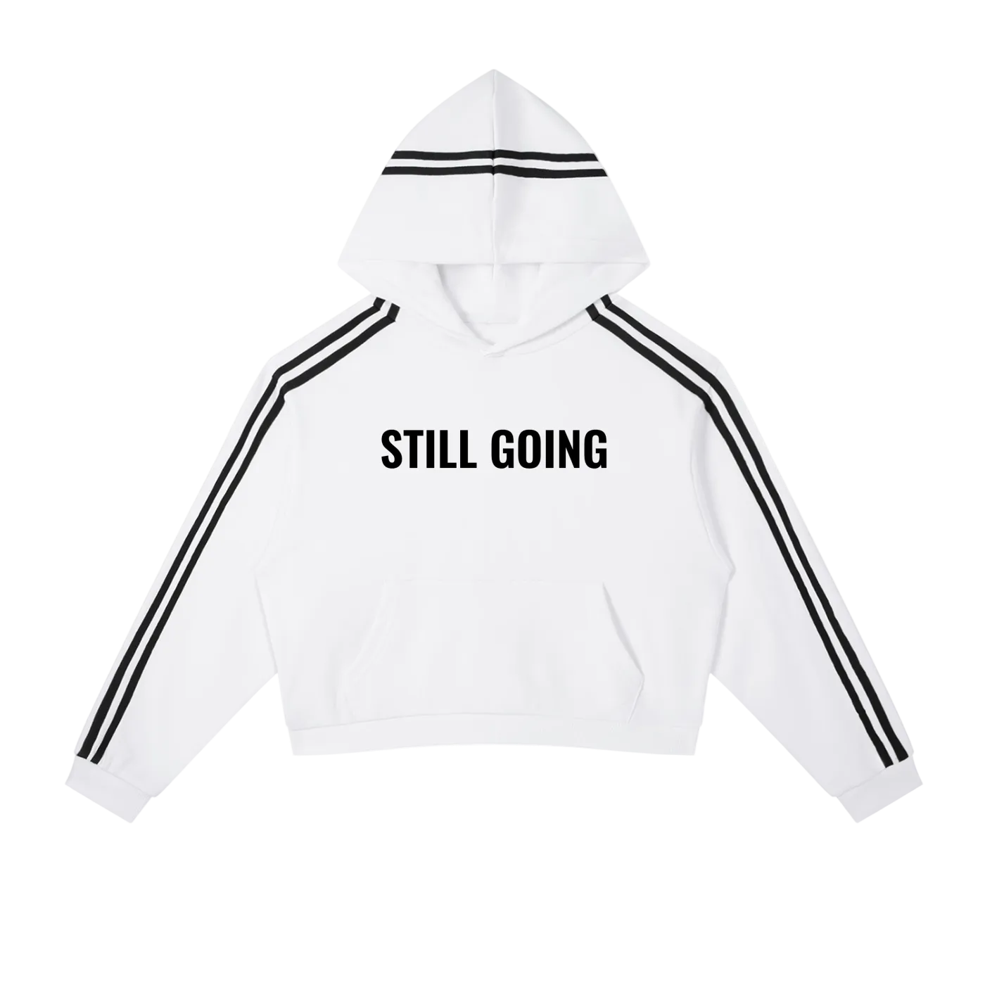 Contrast Side Stripe Cropped Hoodie