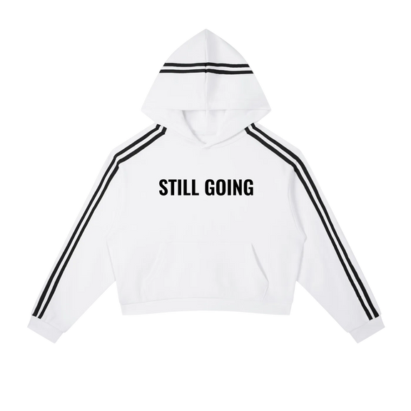 Contrast Side Stripe Cropped Hoodie by ODMPOD
