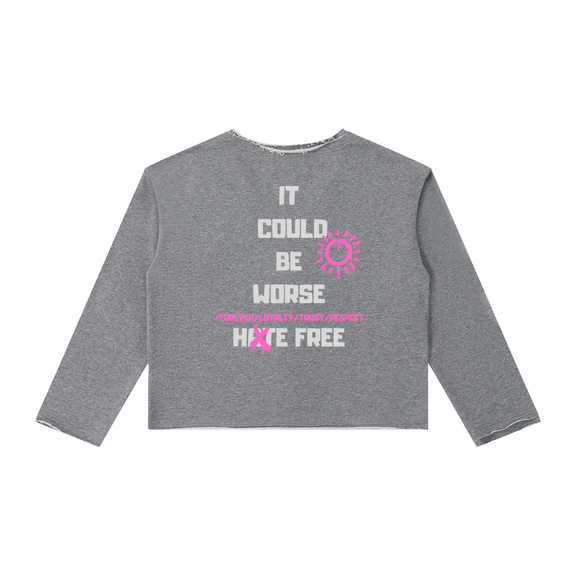 Women's Raw Hem Long Sleeve T-Shirt by ODMPOD