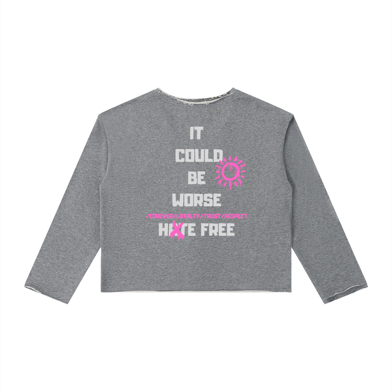 Women's Raw Hem Long Sleeve T-Shirt by ODMPOD