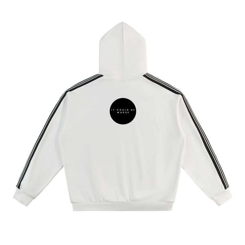 Side Stripe Drop-Shoulder Hoodie by ODMPOD