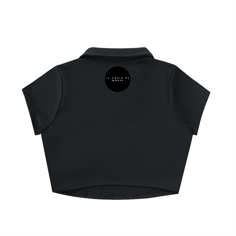 V-Neck Lapel Crop Top by ODMPOD