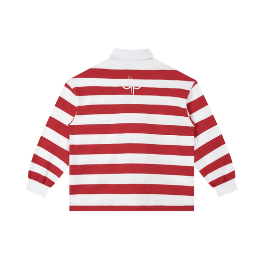 Color Block Stripe Polo Shirt by ODMPOD