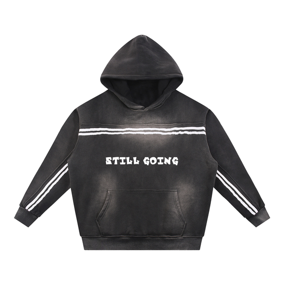 Sun Fade Contrast Tape Fleece Hoodie by ODMPOD