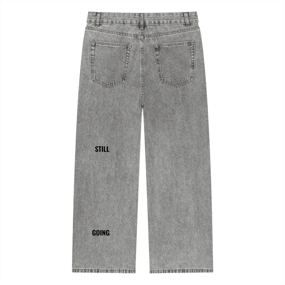 Unisex Vintage Wash Straight Leg Jeans by ODMPOD