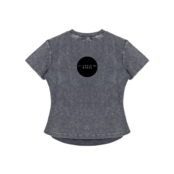Vintaged-Wash Bodycon Cotton T-Shirt by ODMPOD