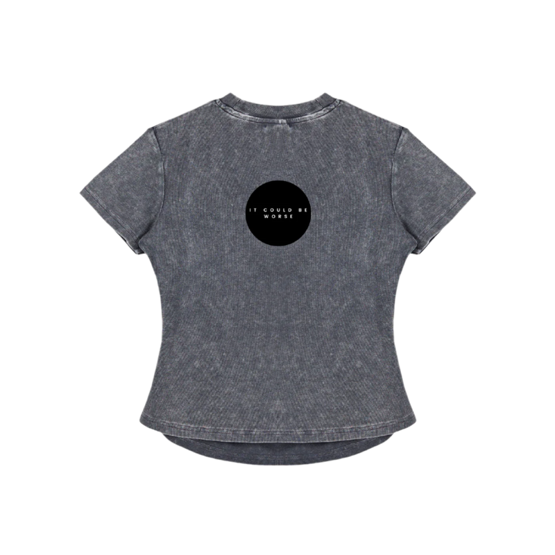Vintaged-Wash Bodycon Cotton T-Shirt by ODMPOD