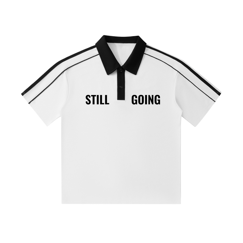 Contrast Collar Short-Sleeve Polo Shirt by ODMPOD