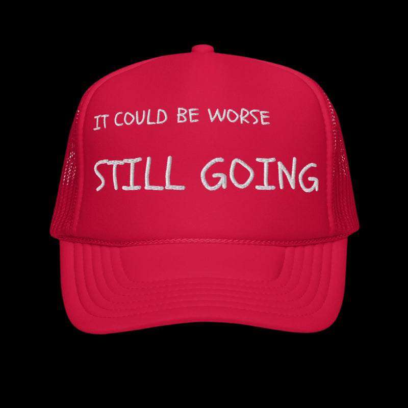 "WORDS HAVE POWER" Foam trucker hat by STILL GOING SHOP
