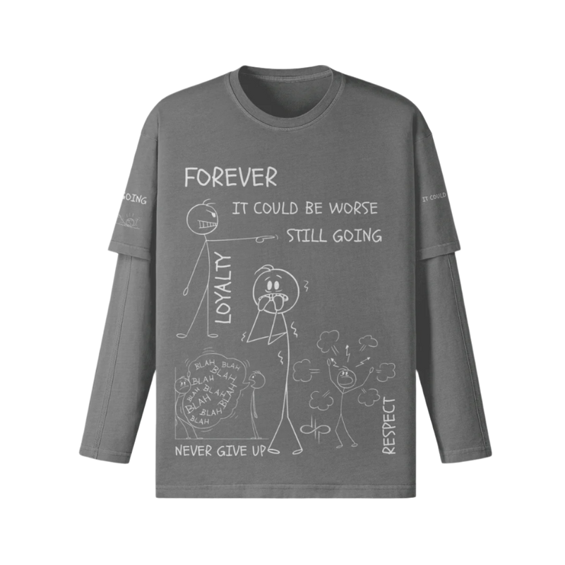 "WORDS HAVE POWER" Unisex Faux-layered Faded Long Sleeve by PODpartner