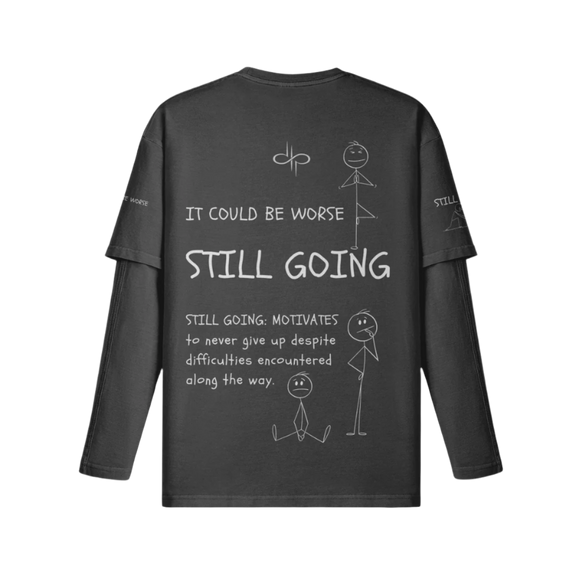 "WORDS HAVE POWER" Unisex Faux-layered Faded Long Sleeve by PODpartner