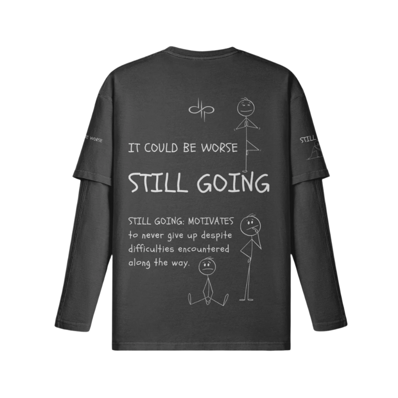 "WORDS HAVE POWER" Unisex Faux-layered Faded Long Sleeve by PODpartner