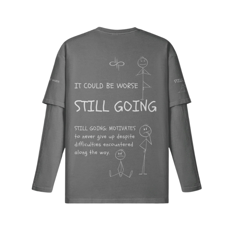 "WORDS HAVE POWER" Unisex Faux-layered Faded Long Sleeve by PODpartner