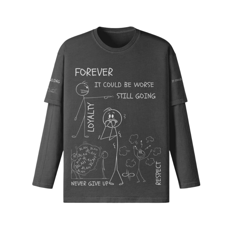 "WORDS HAVE POWER" Unisex Faux-layered Faded Long Sleeve by PODpartner