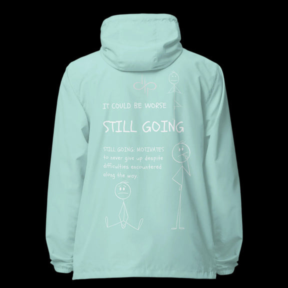 "WORDS HAVE POWER" lightweight zip up windbreaker by STILL GOING SHOP